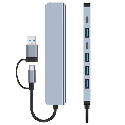 USB C Hub USB Hub 3.0, VIENON Aluminum 7 in 1 USB Extender, USB Splitter with 1 X USB 3.0, 4 X USB 2.0 and 2 X USB C Ports