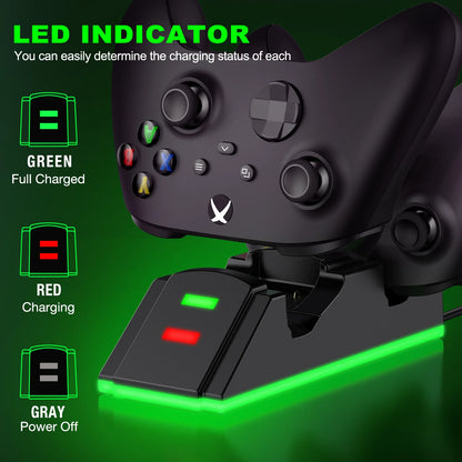 Xbox Charging Station with 2 X 3600Mwhrechargeable Battery Pack for Xbox Series X|S Controller