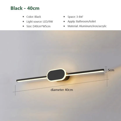 Modern LED Wall Lamps White Black Mirror Headlights Base Decor Walls Sconce for Bathroom Bedroom Living Room Indoor Lighting