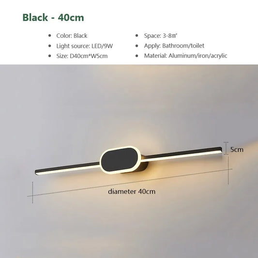 Modern LED Wall Lamps White Black Mirror Headlights Base Decor Walls Sconce for Bathroom Bedroom Living Room Indoor Lighting